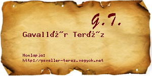 Gavallér Teréz névjegykártya